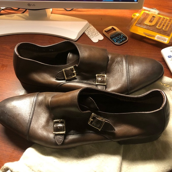 Santoni Double Monk Strap Cap Toe Size 9.5 - Picture 2 of 6